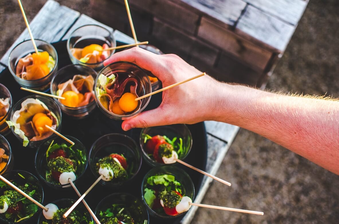 Eventos laborales con comida saludable
